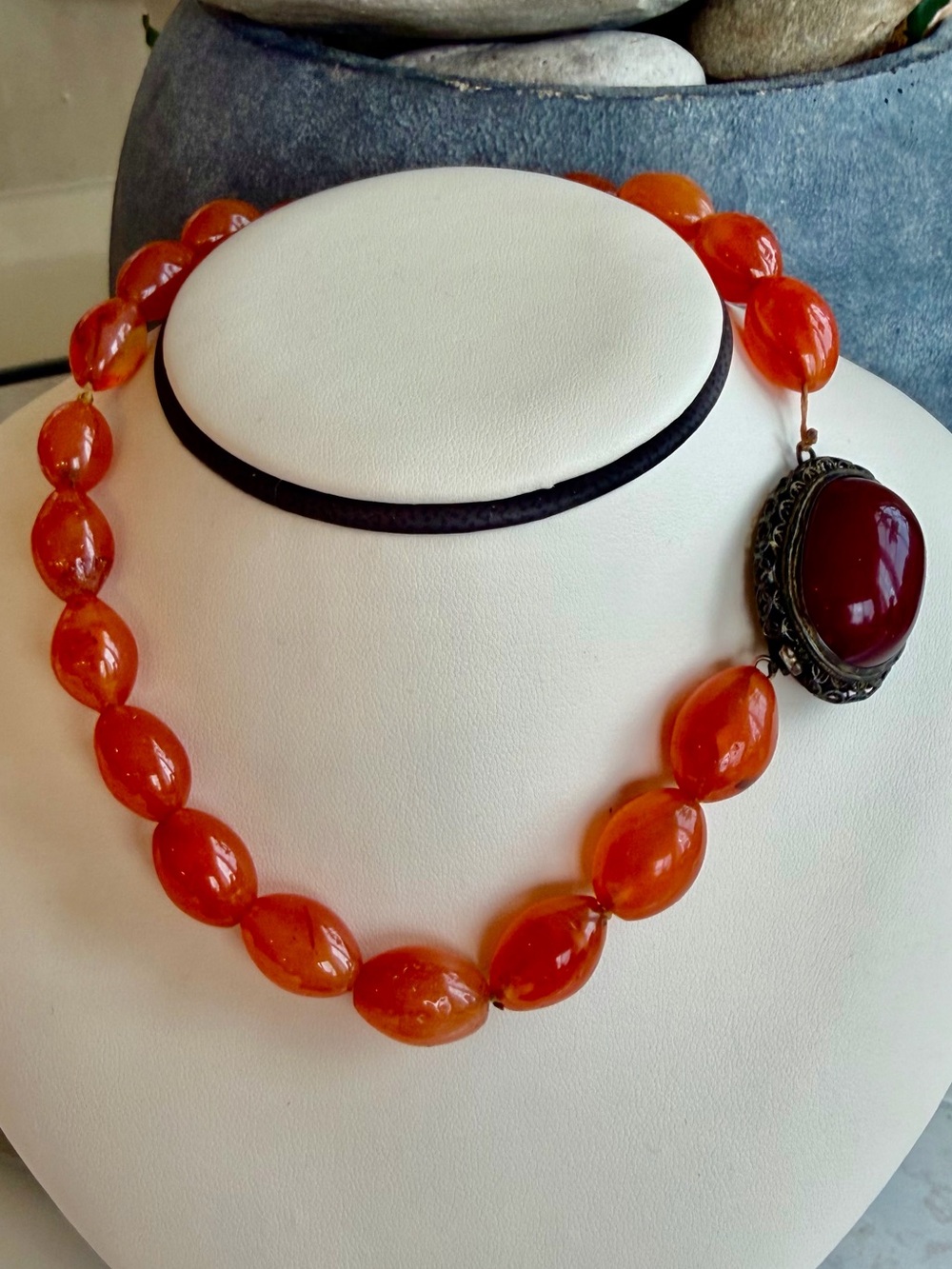 Carnelian and jasper necklace
